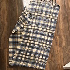 Zara Checkered Scarf in Blue and Brown